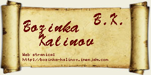 Božinka Kalinov vizit kartica